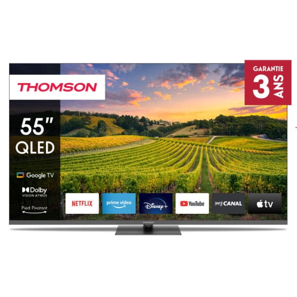 TV Thomson Google 55’’ QLED Pro 144 Hz avec Récepteur Intégré TV Thomson Google 55’’ QLED Pro 144 Hz avec Récepteur Intégré